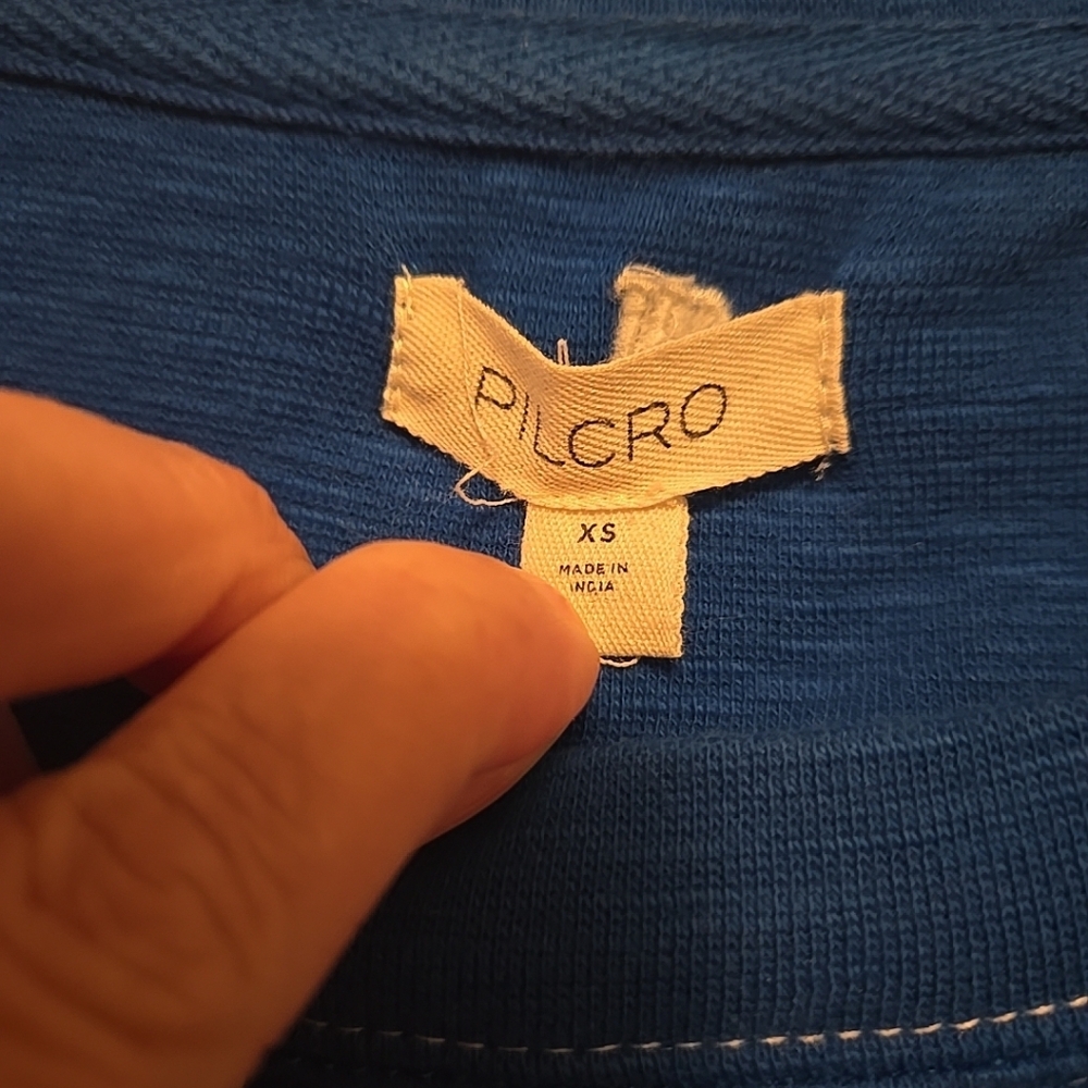 Pilcro Blue Long Sleeve Tee with Red '74' Graphic - Picture 5 of 6